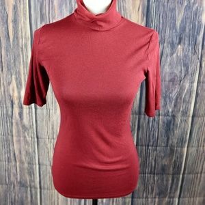 Merona burgundy turtleneck cotton top
